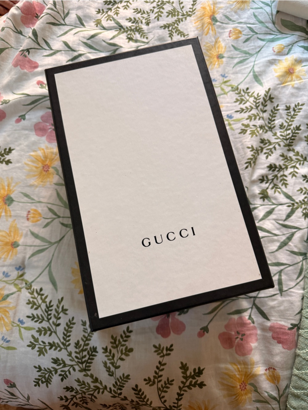 Gucci White and Black Logo shoe box